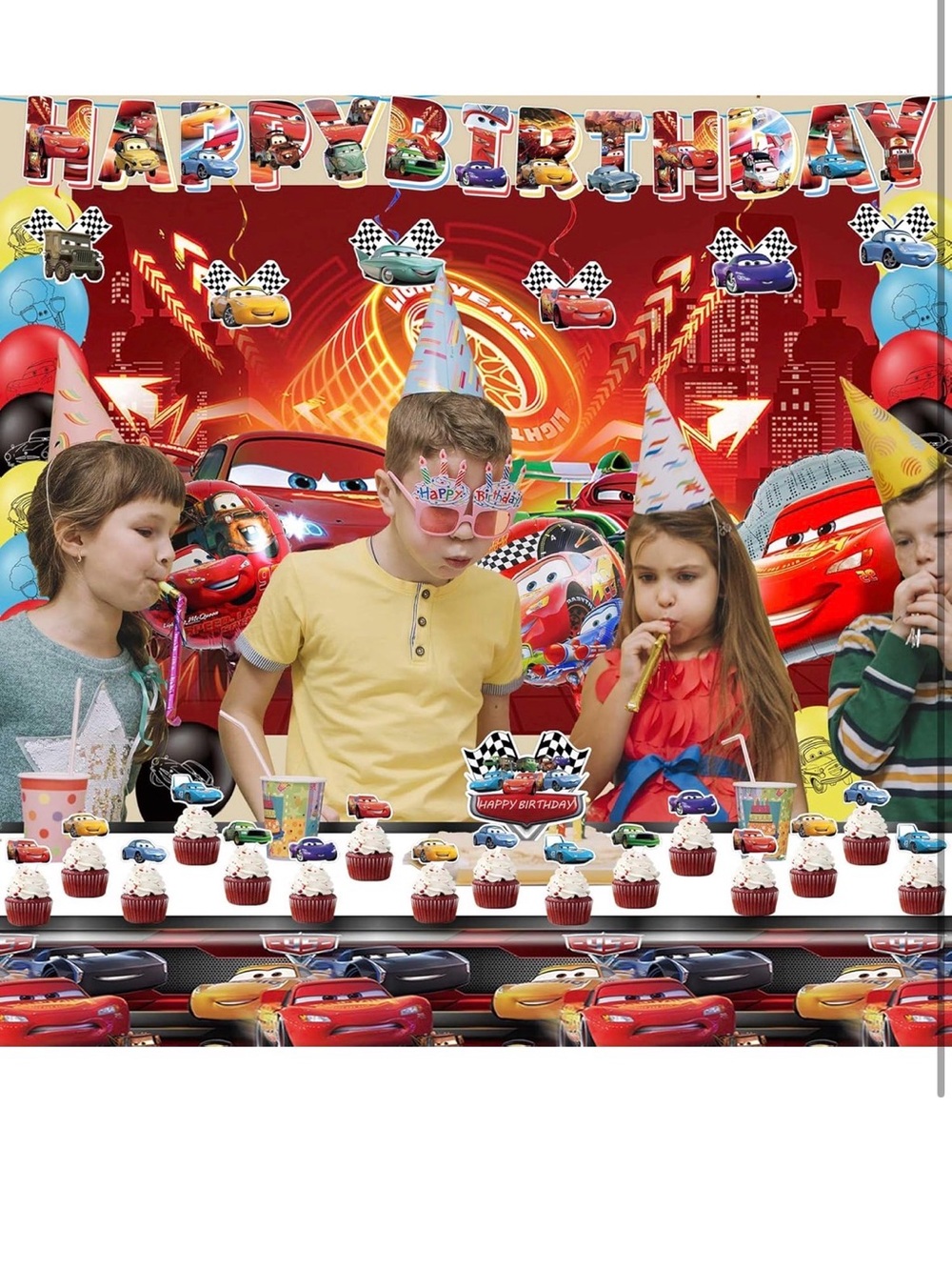 New Cars Birthday Party Supplies, 
Cars Birthday Decorations-10person